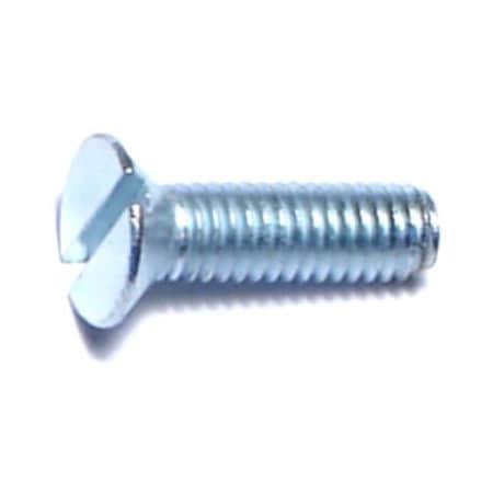 Midwest Fastener M3-0.50 x 10 mm Slotted Flat Machine Screw, Zinc Plated Steel, 25 PK 67922